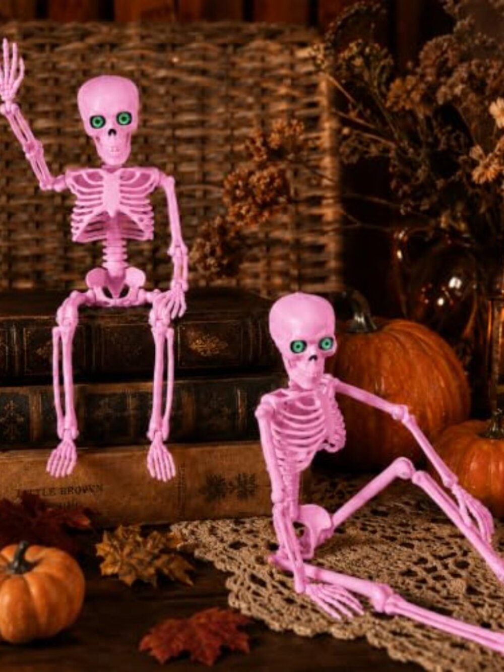 6 Pack 16" Halloween Pink Skeleton Decoration - Picture 2 of 6